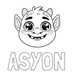 Online Created Coloring Page - ASYON Coloring Page and Friendly Ogre Coloring Page