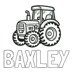 Online Created Coloring Page - BAXLEY Coloring Page and Beautiful Tractor Coloring Page