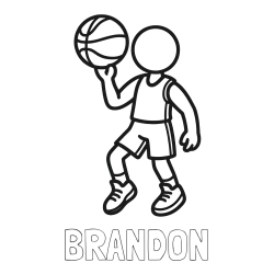 Online Created Coloring Page - BRANDON Coloring Page and Children's Coloring Page of Basketball Player
