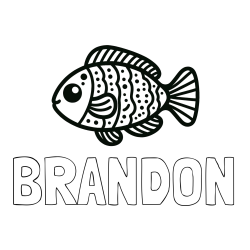 Online Created Coloring Page - BRANDON Coloring Page and Free Coloring Page of a Fish