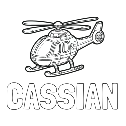 Online Created Coloring Page - CASSIAN Coloring Page and Coloring Page of a Helicopter