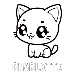Online Created Coloring Page - CHARLOTTE Coloring Page and Coloring Page of an Anime Cat