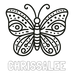 Online Created Coloring Page - CHRISSALEE Coloring Page and Butterfly Coloring Page (Simple)