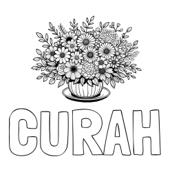 Online Created Coloring Page - CURAH Coloring Page and Beautiful Bouquet of Flowers Coloring Page