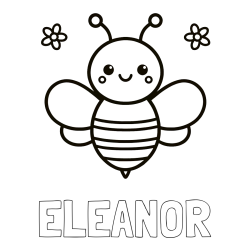 Online Created Coloring Page - ELEANOR Coloring Page and Children's Bee Coloring Page