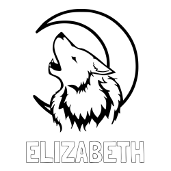 Online Created Coloring Page - ELIZABETH Coloring Page and Howling Wolf Coloring Page