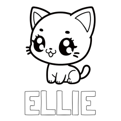 Online Created Coloring Page - ELLIE Coloring Page and Coloring Page of an Anime Cat