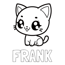 Online Created Coloring Page - FRANK Coloring Page and Coloring Page of an Anime Cat