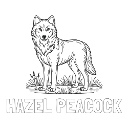 HAZEL PEACOCK Coloring Page and Wolf Coloring Page