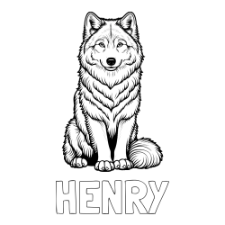 Online Created Coloring Page - HENRY Coloring Page and Beautiful Wolf Coloring Page