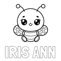 IRIS ANN Coloring Page and Children's Coloring Page of a Cute Bee