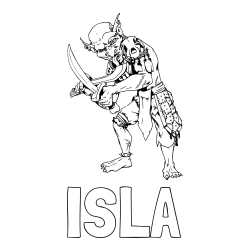 Online Created Coloring Page - ISLA Coloring Page and Fierce Goblin Coloring Page