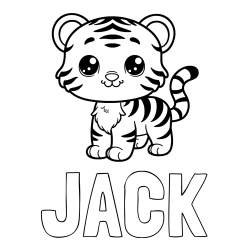 Online Created Coloring Page - JACK Coloring Page and Cute Tiger Cub Coloring Page