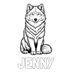 Online Created Coloring Page - JENNY Coloring Page and Beautiful Wolf Coloring Page