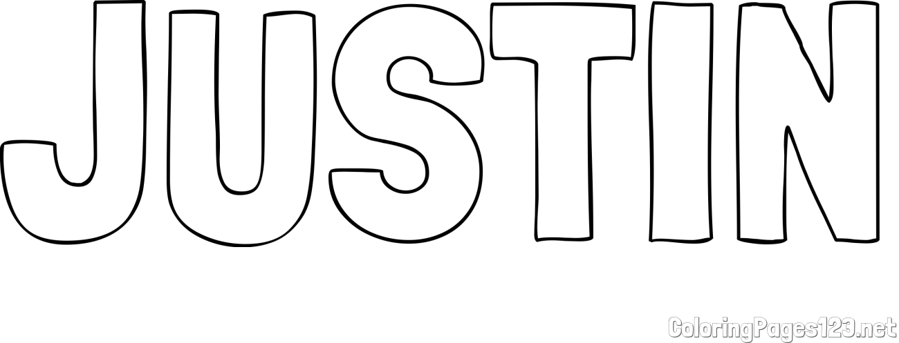JUSTIN Coloring Page
