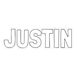 JUSTIN Coloring Page