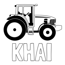Online Created Coloring Page - KHAI Coloring Page and Large Tractor Coloring Page