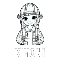 Online Created Coloring Page - KIMONI Coloring Page and Coloring page of a cute firewoman