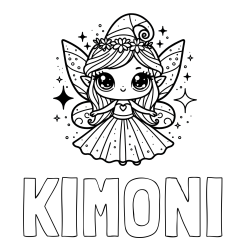 Online Created Coloring Page - KIMONI Coloring Page and Coloring Page of Adorable Magical Fairy