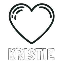 Online Created Coloring Page - KRISTIE Coloring Page and Free Printable Coloring Page of a Heart