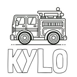 Online Created Coloring Page - KYLO Coloring Page and Easy Kids Coloring Page of a Fire Truck