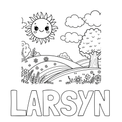 LARSYN Coloring Page and Sunny Nature Coloring Page