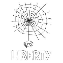 Online Created Coloring Page - LIBERTY Coloring Page and Spider Web Coloring Page