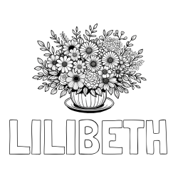LILIBETH Coloring Page and Beautiful Bouquet of Flowers Coloring Page