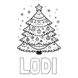 Online Created Coloring Page - LODI Coloring Page and Coloring Page of a Beautiful Christmas Tree