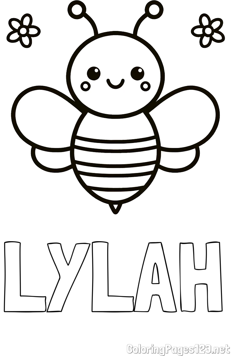 LYLAH Coloring Page and Children's Bee Coloring Page