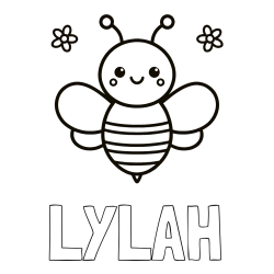 Online Created Coloring Page - LYLAH Coloring Page and Children's Bee Coloring Page