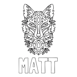 Online Created Coloring Page - MATT Coloring Page and Wolf Mandala Coloring Page