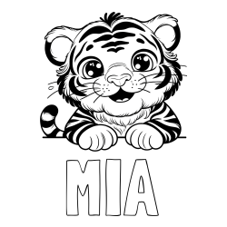 Online Created Coloring Page - MIA Coloring Page and Tiger Cub Coloring Page