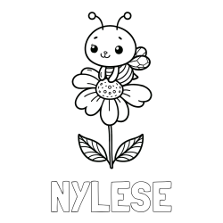 NYLESE Coloring Page and Coloring Page of a Cute Bee on a Flower