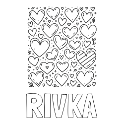 Online Created Coloring Page - RIVKA Coloring Page and Children's Coloring Page of Many Hearts