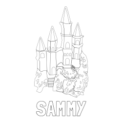 Online Created Coloring Page - SAMMY Coloring Page and Abstract Castle Coloring Page - Simple Yet Detailed