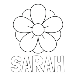 Online Created Coloring Page - SARAH Coloring Page and Flower Without Stem Coloring Page
