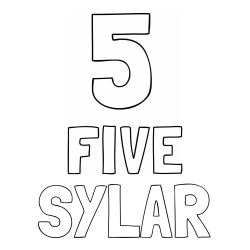 SYLAR Coloring Page and Coloring of the Number Five (5) with the Written Name