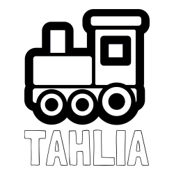 Online Created Coloring Page - TAHLIA Coloring Page and Steam Locomotive Coloring Page for Young Kids