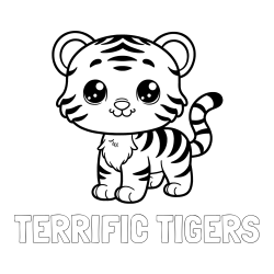Online Created Coloring Page - TERRIFIC TIGERS Coloring Page and Cute Tiger Cub Coloring Page