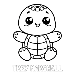 Online Created Coloring Page - TREY MARSHALL Coloring Page and Easy Coloring Page of Turtle