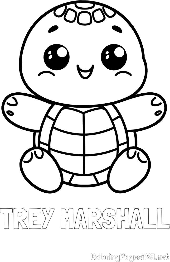 TREY MARSHALL Coloring Page and Easy Coloring Page of Turtle