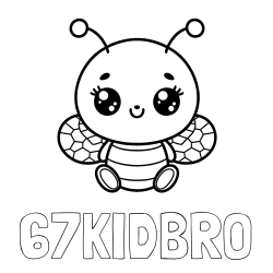 Online Created Coloring Page - 67KIDBRO Coloring Page and Children's Coloring Page of a Cute Bee