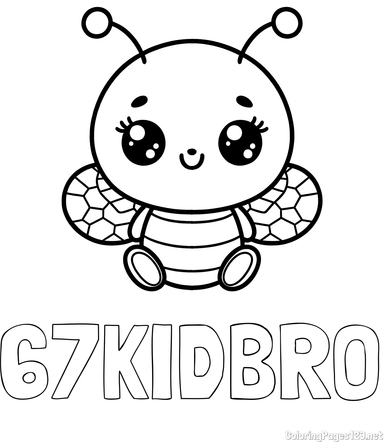 67KIDBRO Coloring Page and Children's Coloring Page of a Cute Bee
