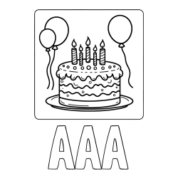 Online Created Coloring Page - AAA Coloring Page and 5th Birthday Cake Coloring Page