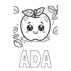 Online Created Coloring Page - ADA Coloring Page and Smiling Apple Coloring Page