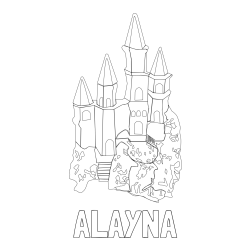Online Created Coloring Page - ALAYNA Coloring Page and Abstract Castle Coloring Page - Simple Yet Detailed