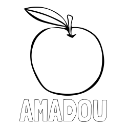 AMADOU Coloring Page and Simple Apple Coloring Page