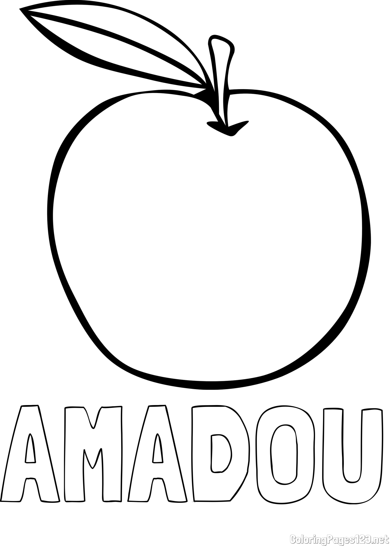 AMADOU Coloring Page and Simple Apple Coloring Page