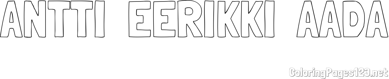 ANTTI  EERIKKI  AADA Coloring Page